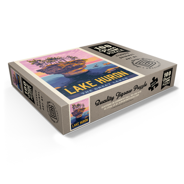 Great Lakes: Lake Huron, Vintage Poster 100 Jigsaw Puzzle box view1