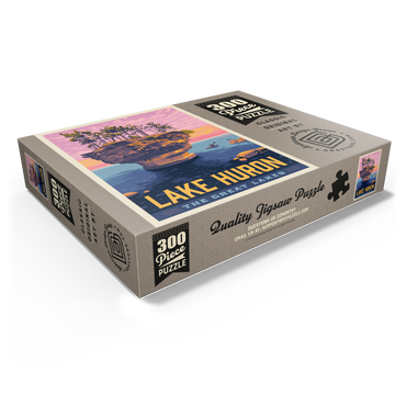 Great Lakes: Lake Huron, Vintage Poster 300 Jigsaw Puzzle box view1