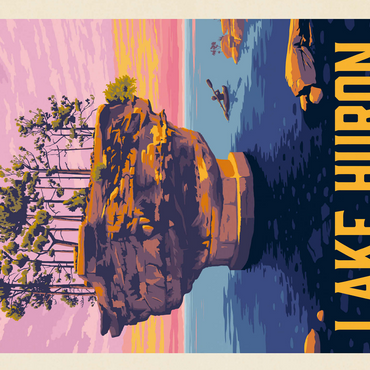 Great Lakes: Lake Huron, Vintage Poster 500 Jigsaw Puzzle 3D Modell