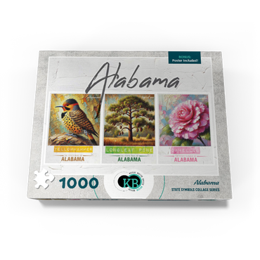 Alabama: Bird, Tree, Flower- State Symbols Collage Series 1000 Jigsaw Puzzle box view3