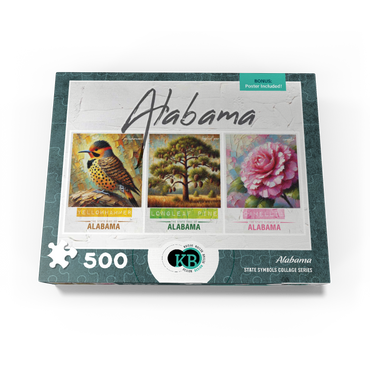Alabama: Bird, Tree, Flower- State Symbols Collage Series 500 Jigsaw Puzzle box view3