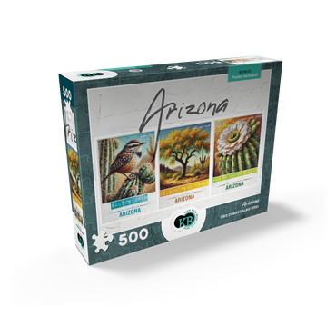 Arizona: Bird, Tree, Flower- State Symbols Collage Series 500 Jigsaw Puzzle box view2