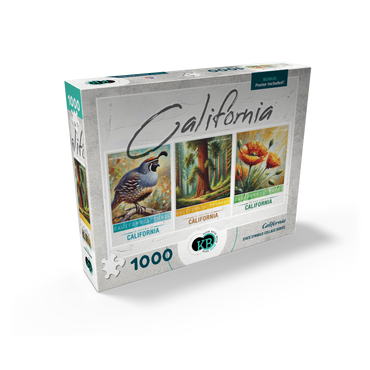 California: Bird, Tree, Flower- State Symbols Collage Series 1000 Jigsaw Puzzle box view2
