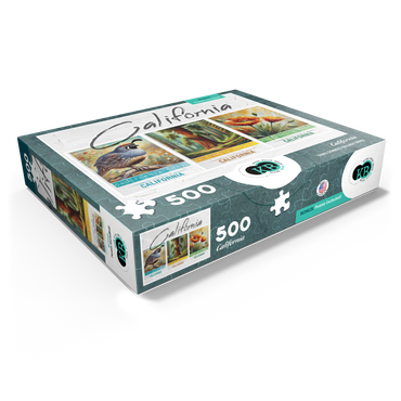 California: Bird, Tree, Flower- State Symbols Collage Series 500 Jigsaw Puzzle box view1