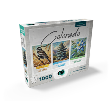 Colorado: Bird, Tree, Flower- State Symbols Collage Series 1000 Jigsaw Puzzle box view2