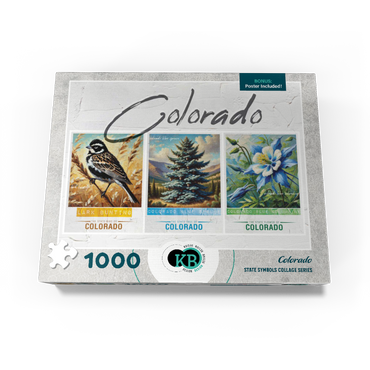Colorado: Bird, Tree, Flower- State Symbols Collage Series 1000 Jigsaw Puzzle box view3