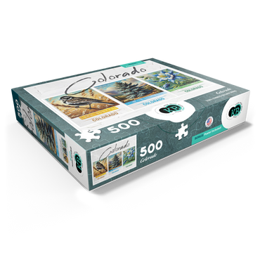 Colorado: Bird, Tree, Flower- State Symbols Collage Series 500 Jigsaw Puzzle box view1