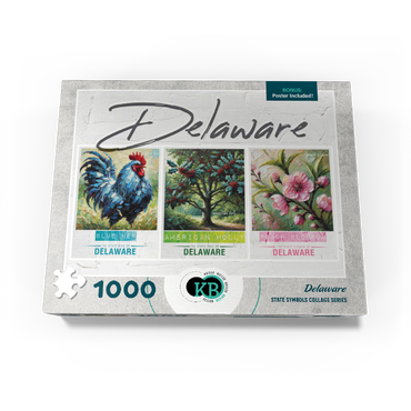 Delaware: Bird, Tree, Flower- State Symbols Collage Series 1000 Jigsaw Puzzle box view3