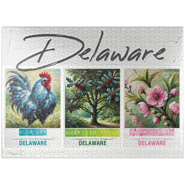 puzzleplate Delaware: Bird, Tree, Flower- State Symbols Collage Series 1000 Jigsaw Puzzle