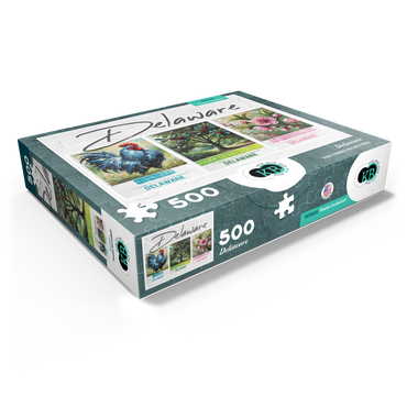 Delaware: Bird, Tree, Flower- State Symbols Collage Series 500 Jigsaw Puzzle box view1