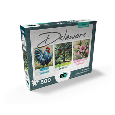 Delaware: Bird, Tree, Flower- State Symbols Collage Series 500 Jigsaw Puzzle box view2