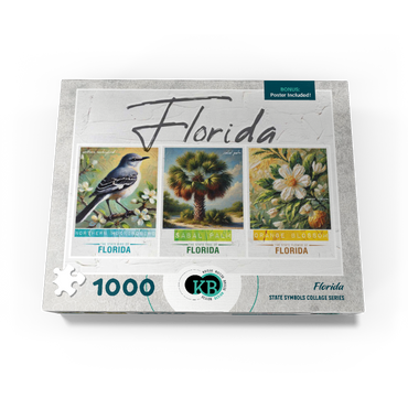 Florida: Bird, Tree, Flower- State Symbols Collage Series 1000 Jigsaw Puzzle box view3