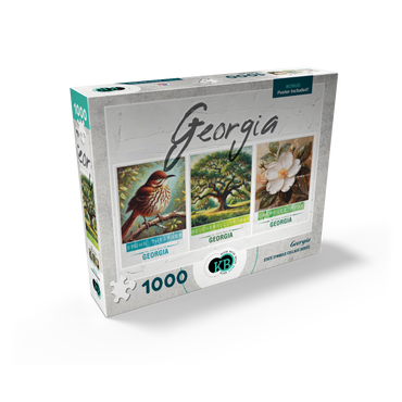 Georgia: Bird, Tree, Flower- State Symbols Collage Series 1000 Jigsaw Puzzle box view2