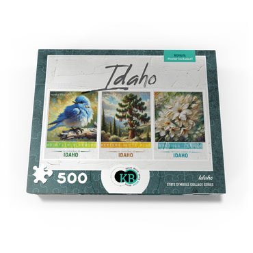 Idaho: Bird, Tree, Flower- State Symbols Collage Series 500 Jigsaw Puzzle box view3