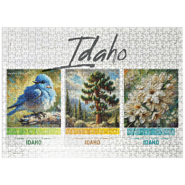 puzzleplate Idaho: Bird, Tree, Flower- State Symbols Collage Series 500 Jigsaw Puzzle