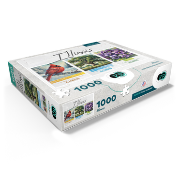 Illinois: Bird, Tree, Flower- State Symbols Collage Series 1000 Jigsaw Puzzle box view1