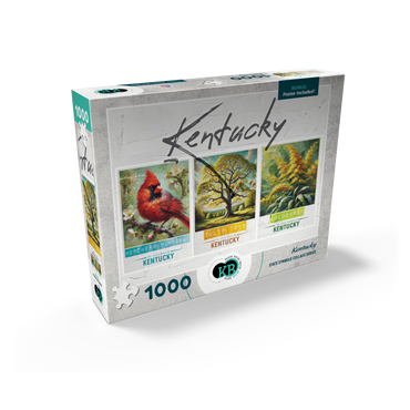Kentucky: Bird, Tree, Flower- State Symbols Collage Series 1000 Jigsaw Puzzle box view2