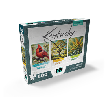 Kentucky: Bird, Tree, Flower- State Symbols Collage Series 500 Jigsaw Puzzle box view2