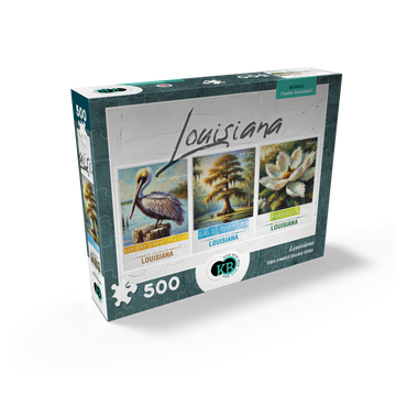 Louisiana: Bird, Tree, Flower- State Symbols Collage Series 500 Jigsaw Puzzle box view2