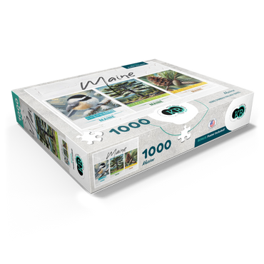 Maine: Bird, Tree, Flower- State Symbols Collage Series 1000 Jigsaw Puzzle box view1