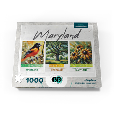 Maryland: Bird, Tree, Flower- State Symbols Collage Series 1000 Jigsaw Puzzle box view3
