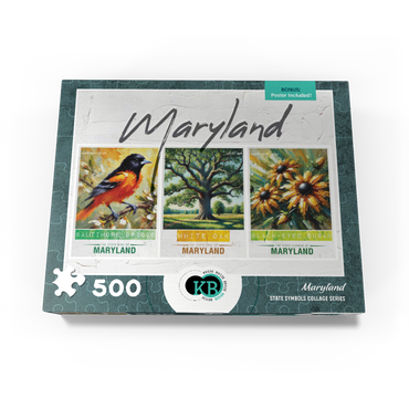 Maryland: Bird, Tree, Flower- State Symbols Collage Series 500 Jigsaw Puzzle box view3