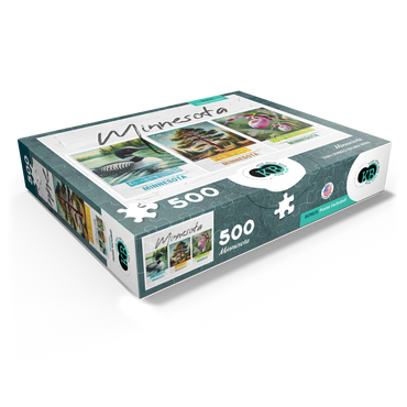 Minnesota: Bird, Tree, Flower- State Symbols Collage Series 500 Jigsaw Puzzle box view1