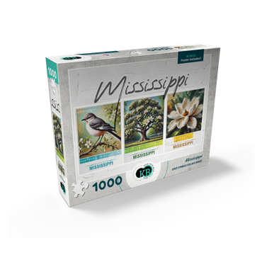 Mississippi: Bird, Tree, Flower- State Symbols Collage Series 1000 Jigsaw Puzzle box view2