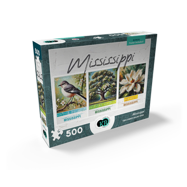 Mississippi: Bird, Tree, Flower- State Symbols Collage Series 500 Jigsaw Puzzle box view2