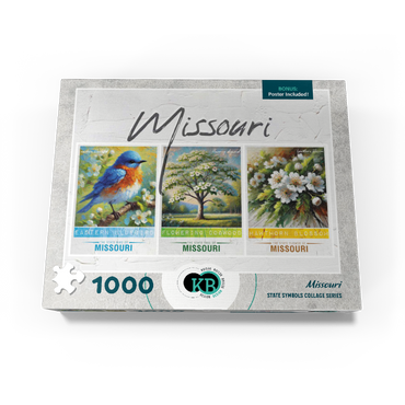 Missouri: Bird, Tree, Flower- State Symbols Collage Series 1000 Jigsaw Puzzle box view3
