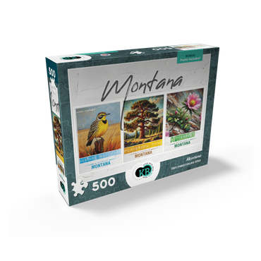 Montana: Bird, Tree, Flower- State Symbols Collage Series 500 Jigsaw Puzzle box view2