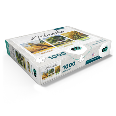 Nebraska: Bird, Tree, Flower- State Symbols Collage Series 1000 Jigsaw Puzzle box view1