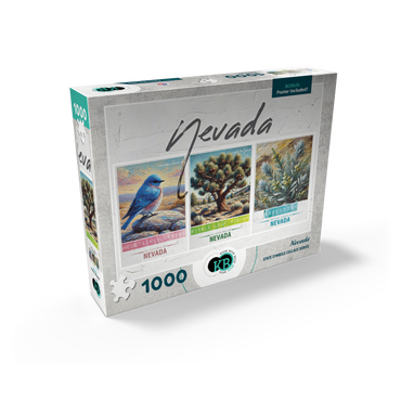 Nevada: Bird, Tree, Flower- State Symbols Collage Series 1000 Jigsaw Puzzle box view2