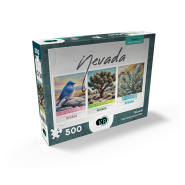 Nevada: Bird, Tree, Flower- State Symbols Collage Series 500 Jigsaw Puzzle box view2