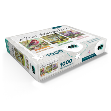 New Hampshire: Bird, Tree, Flower- State Symbols Collage Series 1000 Jigsaw Puzzle box view1