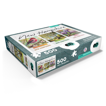 New Hampshire: Bird, Tree, Flower- State Symbols Collage Series 500 Jigsaw Puzzle box view1