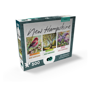 New Hampshire: Bird, Tree, Flower- State Symbols Collage Series 500 Jigsaw Puzzle box view2