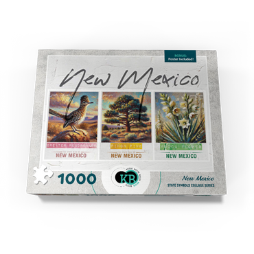 New Mexico: Bird, Tree, Flower- State Symbols Collage Series 1000 Jigsaw Puzzle box view3