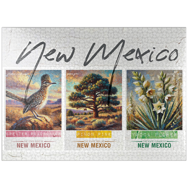 puzzleplate New Mexico: Bird, Tree, Flower- State Symbols Collage Series 1000 Jigsaw Puzzle