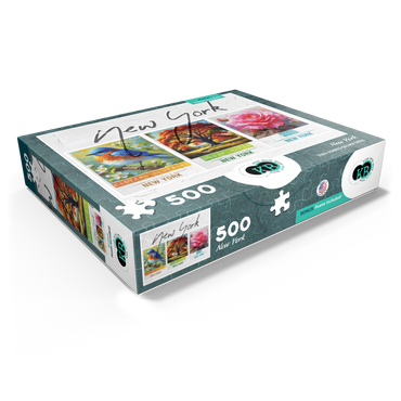 New York: Bird, Tree, Flower- State Symbols Collage Series 500 Jigsaw Puzzle box view1