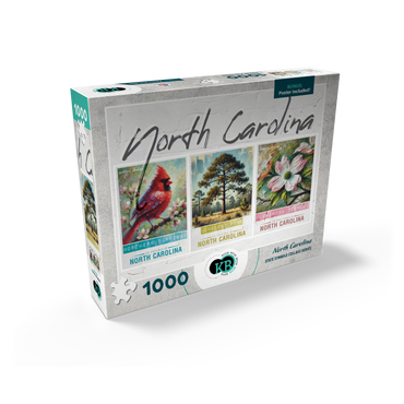North Carolina: Bird, Tree, Flower- State Symbols Collage Series 1000 Jigsaw Puzzle box view2