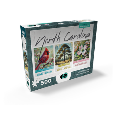 North Carolina: Bird, Tree, Flower- State Symbols Collage Series 500 Jigsaw Puzzle box view2