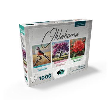 Oklahoma: Bird, Tree, Flower- State Symbols Collage Series 1000 Jigsaw Puzzle box view2