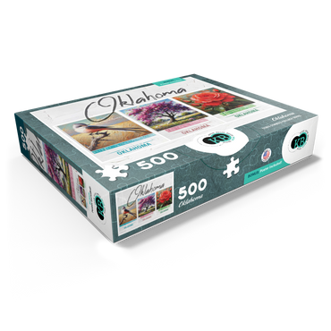 Oklahoma: Bird, Tree, Flower- State Symbols Collage Series 500 Jigsaw Puzzle box view1