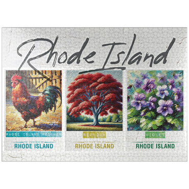 puzzleplate Rhode Island: Bird, Tree, Flower- State Symbols Collage Series 1000 Jigsaw Puzzle