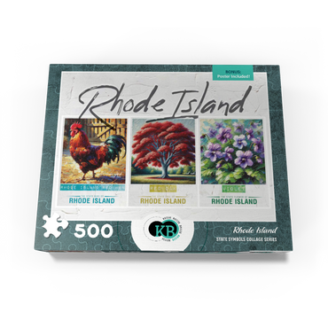 Rhode Island: Bird, Tree, Flower- State Symbols Collage Series 500 Jigsaw Puzzle box view3