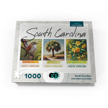 South Carolina: Bird, Tree, Flower- State Symbols Collage Series 1000 Jigsaw Puzzle box view3