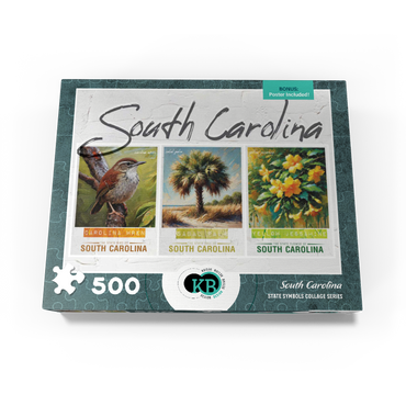 South Carolina: Bird, Tree, Flower- State Symbols Collage Series 500 Jigsaw Puzzle box view3