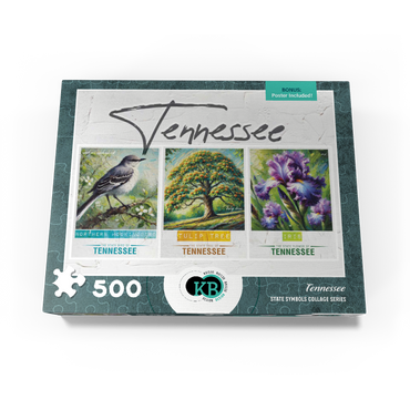 Tennessee: Bird, Tree, Flower- State Symbols Collage Series 500 Jigsaw Puzzle box view3