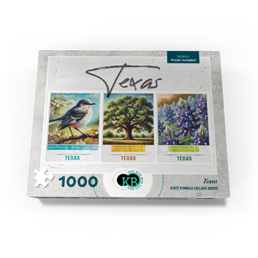 Texas: Bird, Tree, Flower- State Symbols Collage Series 1000 Jigsaw Puzzle box view3